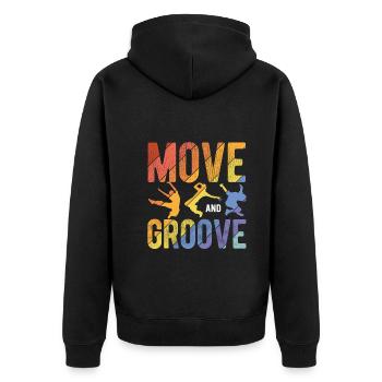 Breakdancing Tanzen für Tänzer - Unisex Premium Bio Zip Hoodie - Schwarz - Hinten - Nico (187cm)