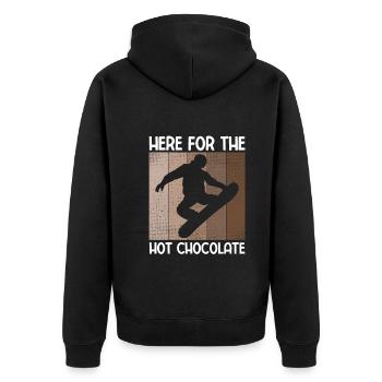 Snowboard Spruch für Snowboarder - Unisex Premium Bio Zip Hoodie - Schwarz - Hinten - Nico (187cm)