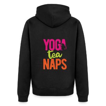 Yogalehrer Spruch Für Yogi Yoga - Unisex Premium Bio Zip Hoodie - Schwarz - Hinten - Nico (187cm)
