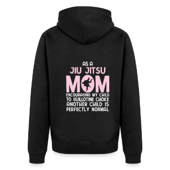 BJJ Jiu Jitsu - Unisex Premium Bio Zip Hoodie - Schwarz - Hinten - Nico (187cm)