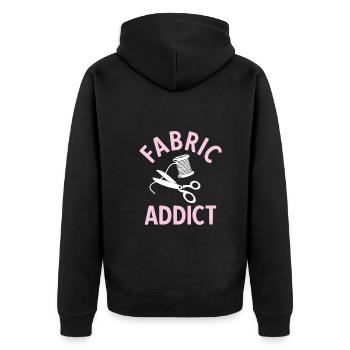 Nähen Und Schneidern Für Näher - Unisex Premium Bio Zip Hoodie - Schwarz - Hinten - Nico (187cm)
