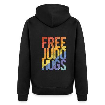 Japanischer Kampfsport Judo - Unisex Premium Bio Zip Hoodie - Schwarz - Hinten - Nico (187cm)