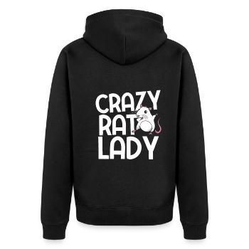 Nagetier Maus Ratte - Unisex Premium Bio Zip Hoodie - Schwarz - Hinten - Nico (187cm)