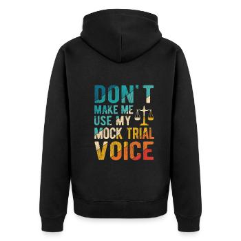 Richter Jurist Anwalt - Unisex Premium Bio Zip Hoodie - Schwarz - Hinten - Nico (187cm)