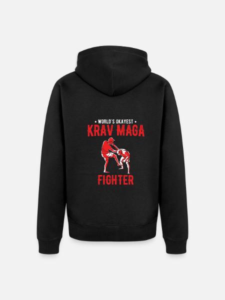 Israelischer Kampfsport Krav Maga - Unisex Premium Bio Zip Hoodie - Schwarz