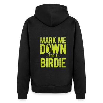 Golfplatz zum Golfen Golf - Unisex Premium Bio Zip Hoodie - Schwarz - Hinten - Nico (187cm)