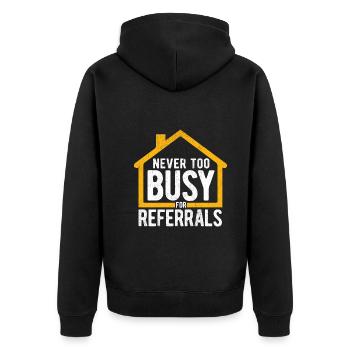 Immobilien-Händler Für Immobilien-Makler - Unisex Premium Bio Zip Hoodie - Schwarz - Hinten - Nico (187cm)