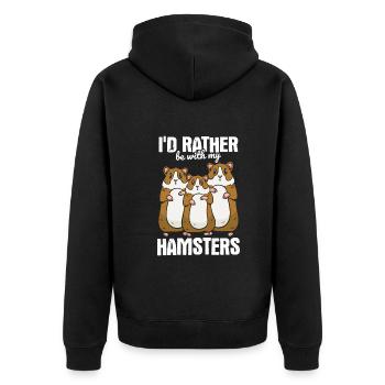 Nagetier Hamster - Unisex Premium Bio Zip Hoodie - Schwarz - Hinten - Nico (187cm)