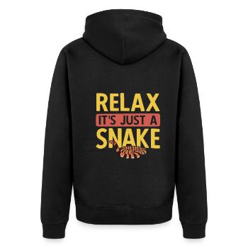 Reptilien Für Fans Von Schlangen - Unisex Premium Bio Zip Hoodie - Schwarz - Hinten - Nico (187cm)