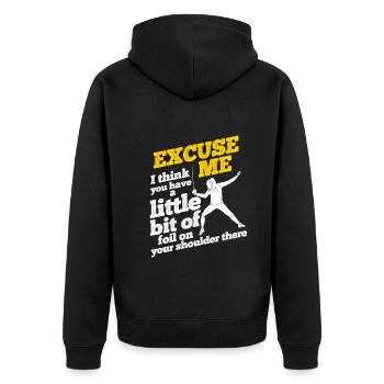Fechten - Unisex Premium Bio Zip Hoodie - Schwarz - Hinten - Nico (187cm)