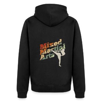 Mixed Martial Arts MMA - Unisex Premium Bio Zip Hoodie - Schwarz - Hinten - Nico (187cm)