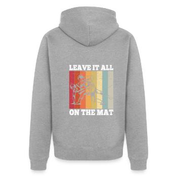 Grappling Martial Arts Wrestling - Unisex Premium Bio Zip Hoodie - Grau meliert - Hinten - Nico (187cm)