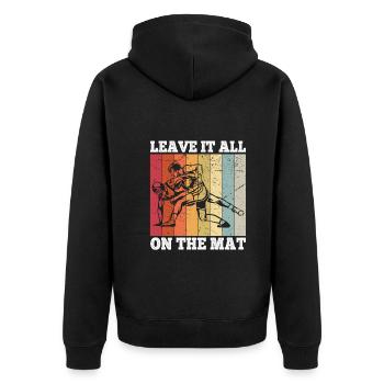 Grappling Martial Arts Wrestling - Unisex Premium Bio Zip Hoodie - Schwarz - Hinten - Nico (187cm)