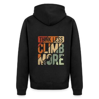 Klettern Bouldern - Unisex Premium Bio Zip Hoodie - Schwarz - Hinten - Nico (187cm)