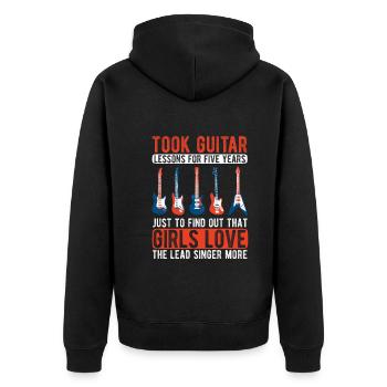 Akustik Spruch Für E-Gitarre Konzert Gitarre - Unisex Premium Bio Zip Hoodie - Schwarz - Hinten - Nico (187cm)