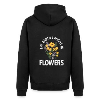 Landschaftsgärtner Hobbygärtner Gärtner - Unisex Premium Bio Zip Hoodie - Schwarz - Hinten - Nico (187cm)