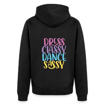 Breakdancing Tanzen für Tänzer - Unisex Premium Bio Zip Hoodie - Schwarz - Hinten - Nico (187cm)