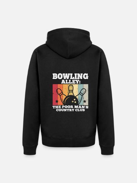 Bowling - Unisex Premium Bio Zip Hoodie - Schwarz