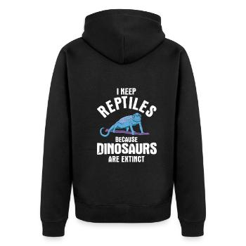 Eidechsen Für Besitzer Von Reptilien - Unisex Premium Bio Zip Hoodie - Schwarz - Hinten - Nico (187cm)