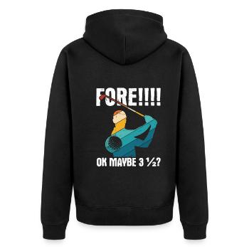 Golfplatz zum Golfen Golf - Unisex Premium Bio Zip Hoodie - Schwarz - Hinten - Nico (187cm)