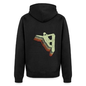 Snowboard Spruch für Snowboarder - Unisex Premium Bio Zip Hoodie - Schwarz - Hinten - Nico (187cm)