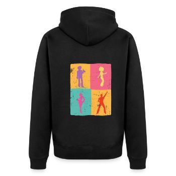 Breakdancing Tanzen für Tänzer - Unisex Premium Bio Zip Hoodie - Schwarz - Hinten - Nico (187cm)