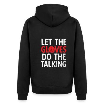 Boxsport Boxing - Unisex Premium Bio Zip Hoodie - Schwarz - Hinten - Nico (187cm)