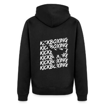 Kickboxing - Unisex Premium Bio Zip Hoodie - Schwarz - Hinten - Nico (187cm)