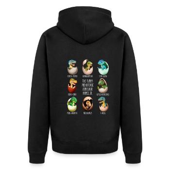 Baby dinos in the egg - Unisex Premium Organic Zip Hoodie - black - Back - Nico (187cm)