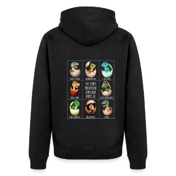 Baby dinosaur in the egg - Unisex Premium Organic Zip Hoodie - black - Back - Nico (187cm)