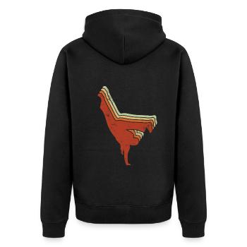 Capoeira - Unisex Premium Bio Zip Hoodie - Schwarz - Hinten - Nico (187cm)
