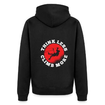 Klettern Bouldern - Unisex Premium Bio Zip Hoodie - Schwarz - Hinten - Nico (187cm)