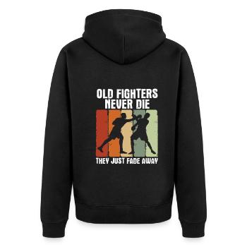 Boxsport Boxing - Unisex Premium Bio Zip Hoodie - Schwarz - Hinten - Nico (187cm)