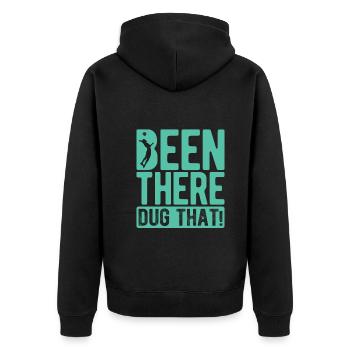Volleyballer Spruch Für Volleyballspiel Volleyball - Unisex Premium Bio Zip Hoodie - Schwarz - Hinten - Nico (187cm)