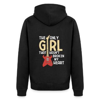 Akustik Spruch Für E-Gitarre Konzert Gitarre - Unisex Premium Bio Zip Hoodie - Schwarz - Hinten - Nico (187cm)
