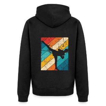 Kickboxing - Unisex Premium Bio Zip Hoodie - Schwarz - Hinten - Nico (187cm)