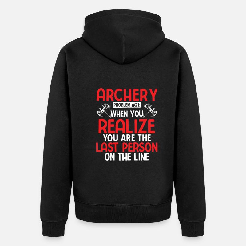 Bogenschießen Archery - Unisex Premium Bio Zip Hoodie - Schwarz