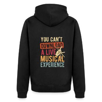 Schlagzeug Spieler Drummer - Unisex Premium Bio Zip Hoodie - Schwarz - Hinten - Nico (187cm)