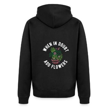 Landschaftsgärtner Hobbygärtner Gärtner - Unisex Premium Bio Zip Hoodie - Schwarz - Hinten - Nico (187cm)