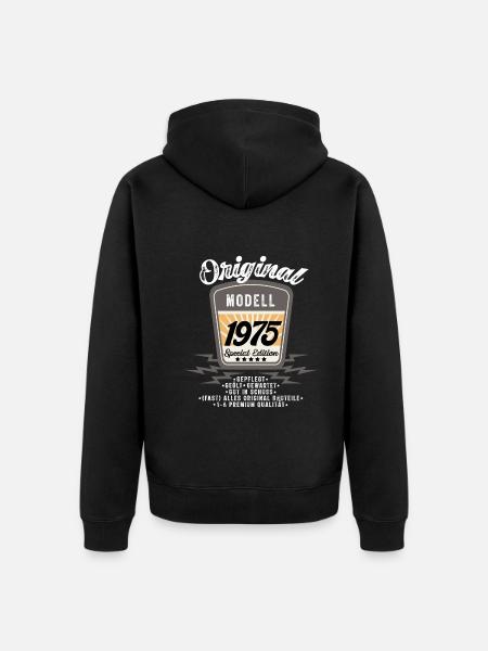 Modell 1975 - Unisex Premium Bio Zip Hoodie - Schwarz