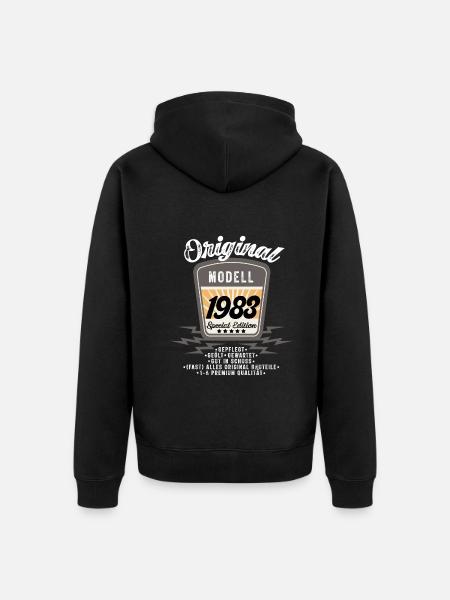 Modell 1983 - Unisex Premium Bio Zip Hoodie - Schwarz