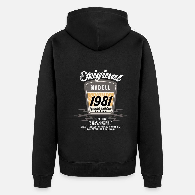 Modell 1981 - Unisex Premium Bio Zip Hoodie - Schwarz