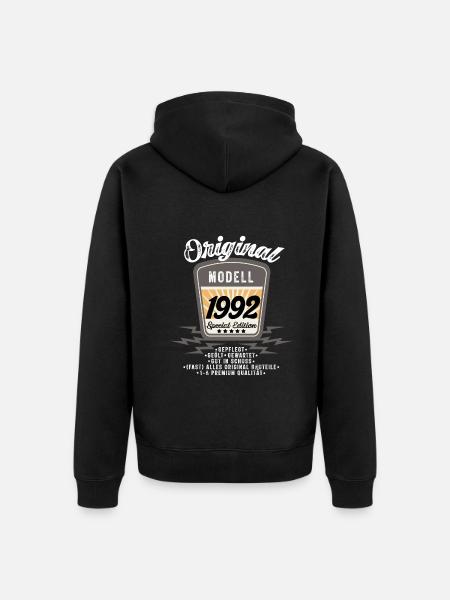 Modell 1992 - Unisex Premium Bio Zip Hoodie - Schwarz