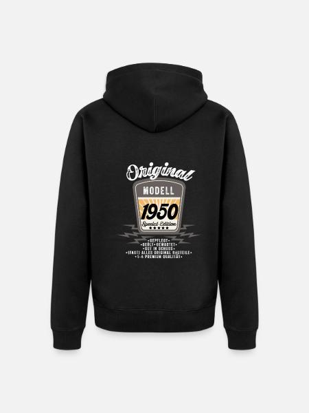 Modell 1950 - Unisex Premium Bio Zip Hoodie - Schwarz