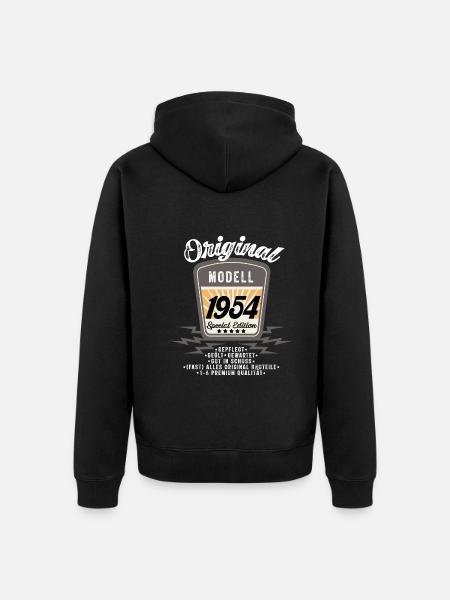 Modell 1954 - Unisex Premium Bio Zip Hoodie - Schwarz