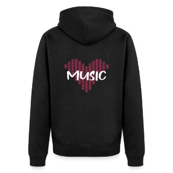 Love Music - Heart Equalizer - Unisex Premium Organic Zip Hoodie - black - Back - Nico (187cm)