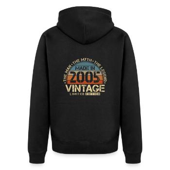 2005 Vintage Né Homme Mythe Légende - Veste à capuche bio Premium Unisexe - noir - Dos - Nico (187cm)