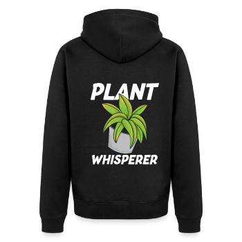 Gardener Plant Whisperer Funny Gardening Florist - Unisex Premium Bio Zip Hoodie - Schwarz - Hinten - Nico (187cm)