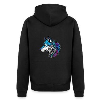 Le beau profil d'un loup - Veste à capuche bio Premium Unisexe - noir - Dos - Nico (187cm)