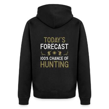 Hunter Today's Forecast Hunting - Unisex Premium Organic Zip Hoodie - black - Back - Nico (187cm)